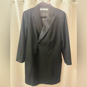 Zara double-breasted long blazer dress size L